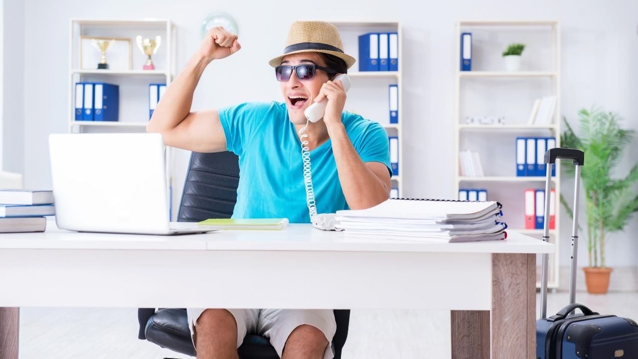 Man in shirt talking on phone
